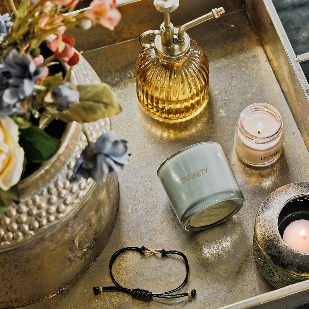 Kerze mit Armband Infinity