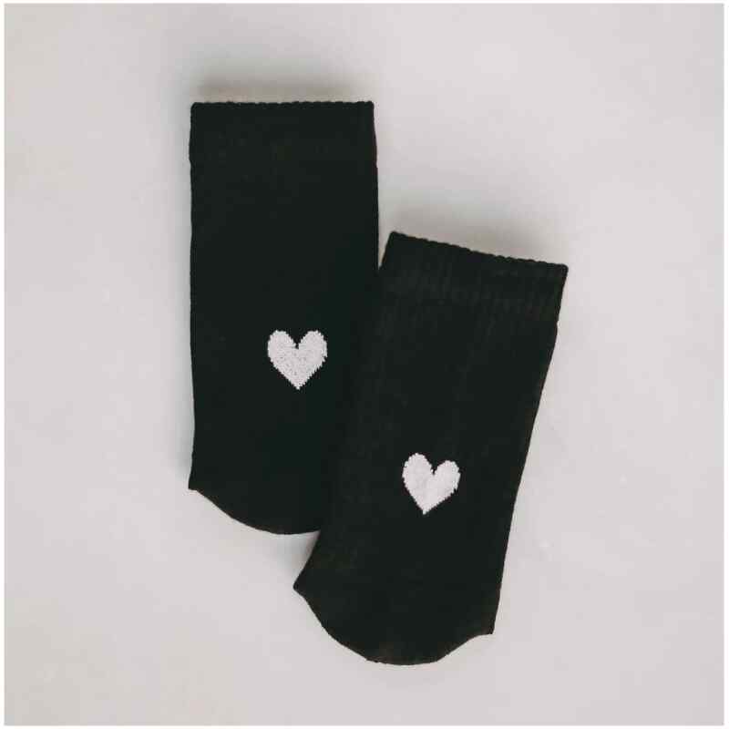 Eulenschnitt Socken Herz schwarz