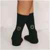 Eulenschnitt Socken Smiley schwarz