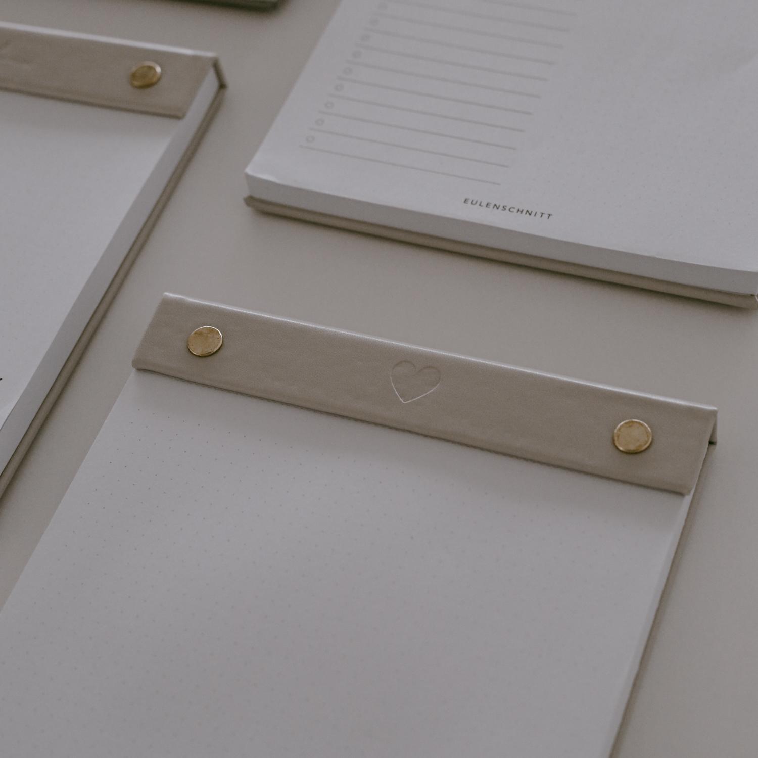 Eulenschnitt Notizblock Herz nachfüllbar