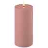 LED-Stumpenkerze für Außen 10 * 20 cm Staubiges Rosa
