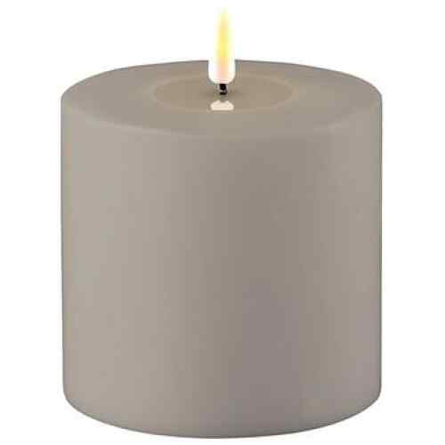 LED-Stumpenkerze für Außen 10 * 10 cm Grau