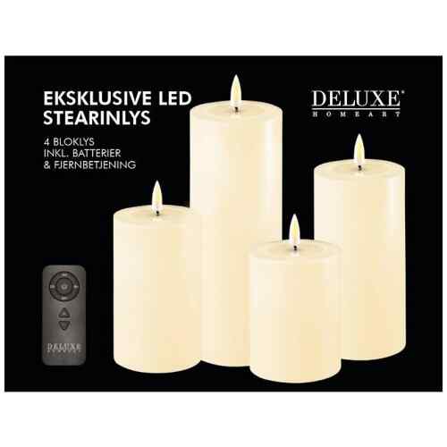 LED Giftbox Stumpenkerzen creme