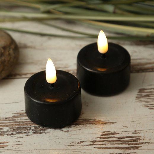 LED-Teelichter schwarz 2 Stück