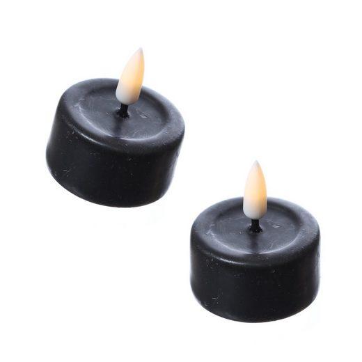 LED-Teelichter schwarz 2 Stück