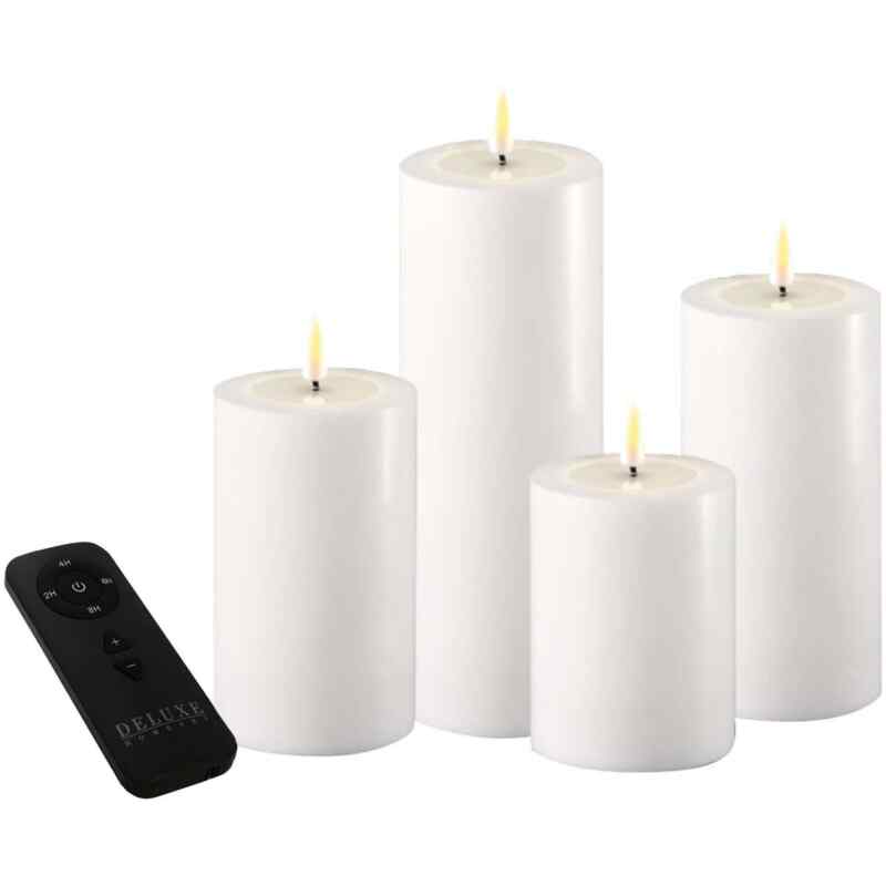 LED Giftbox Stumpenkerzen weiß 5 LED Giftbox Stumpenkerzen weiß