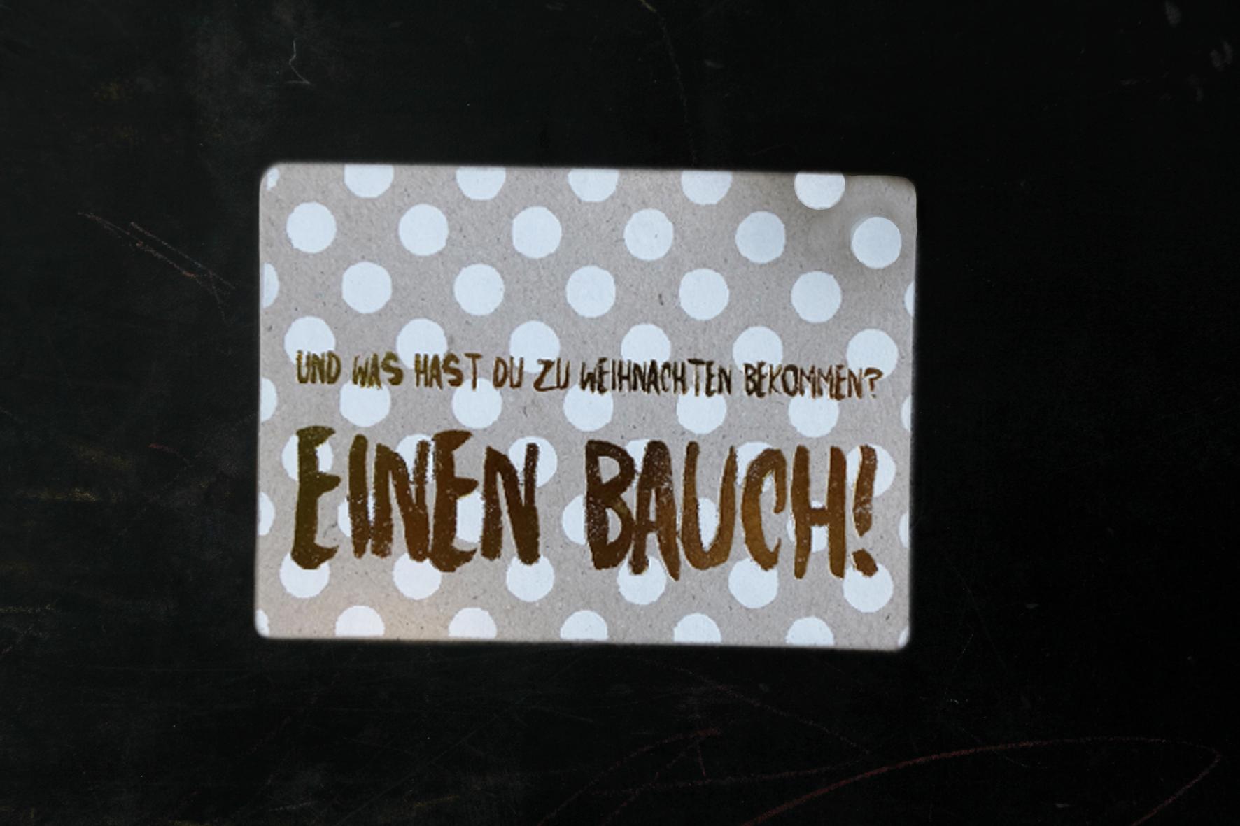 Goodoldfriends Winter Postkarte Einen Bauch