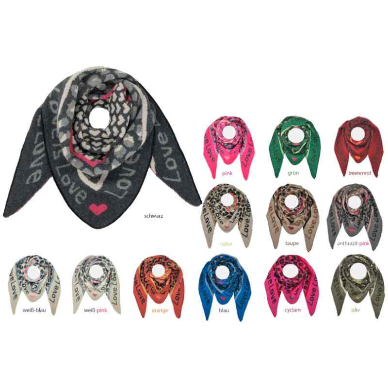 Dreiecksschal Love anthrazit-pink - Image 6