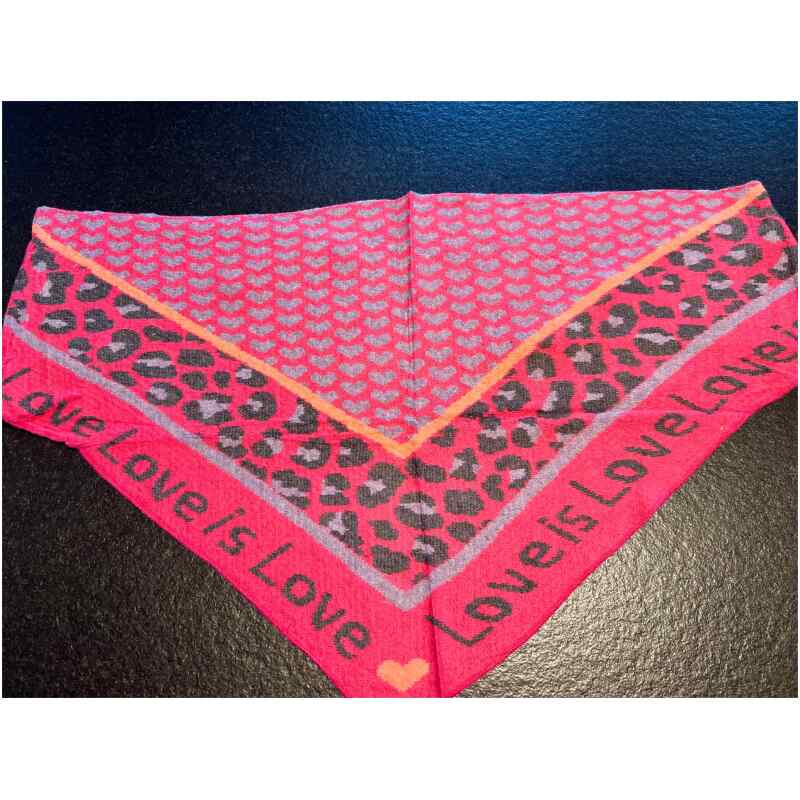 Dreiecksschal Love pink