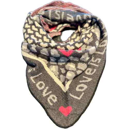 Dreicksschal Love schwarz