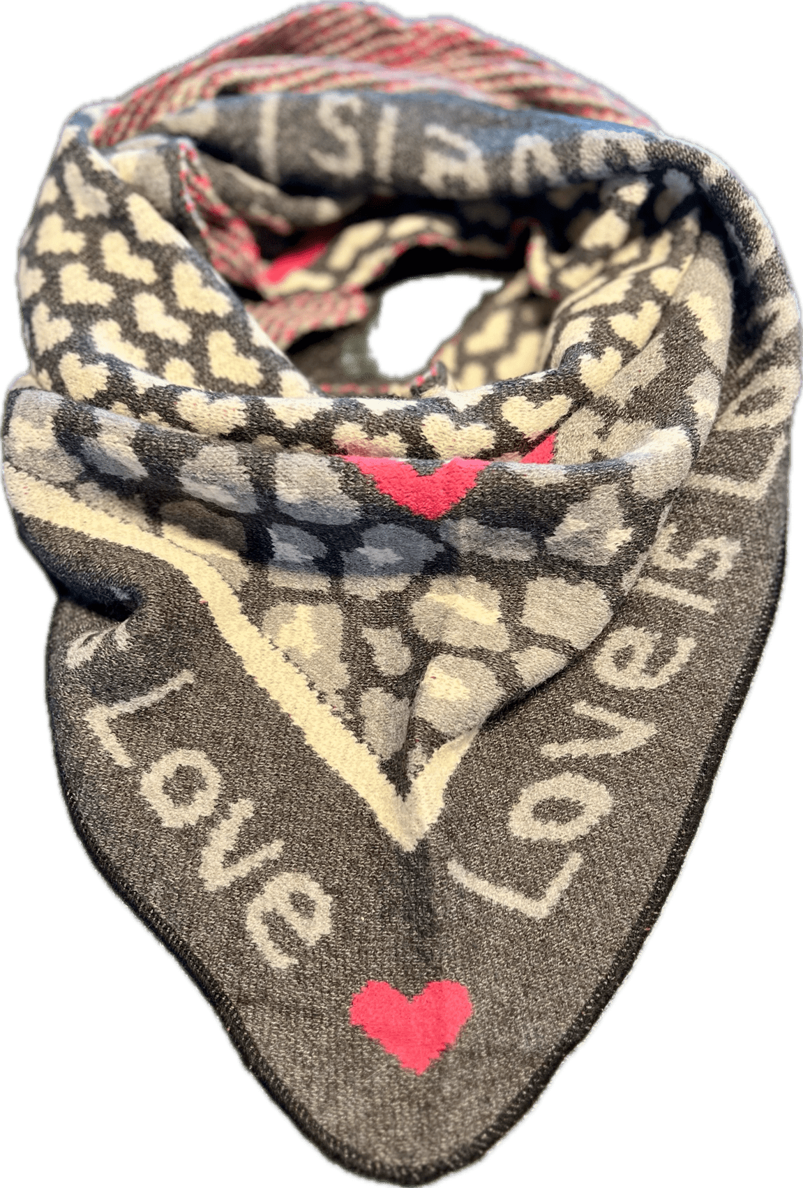 Dreicksschal Love schwarz