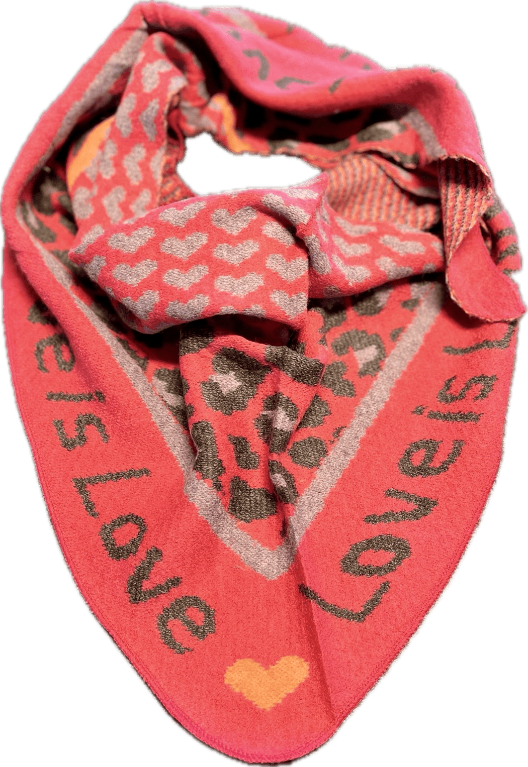 Dreiecksschal Love pink