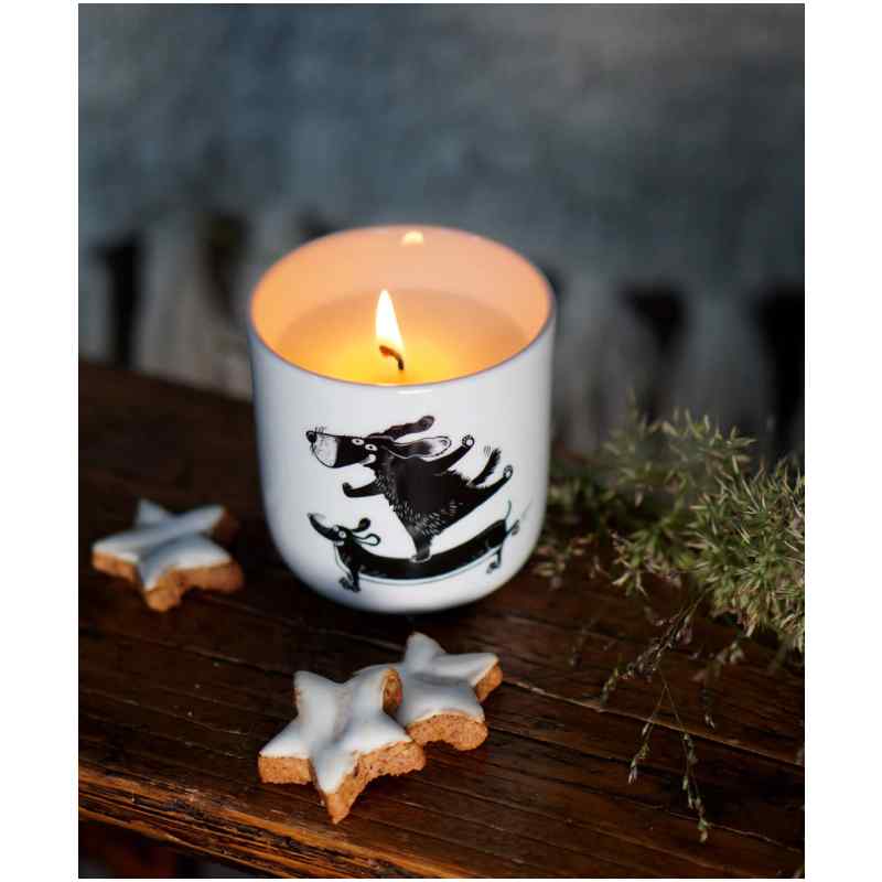 Candela profumata Voswald in tazza Happy Dogs 7 Voswald Duftkerze Becher Happy Dogs