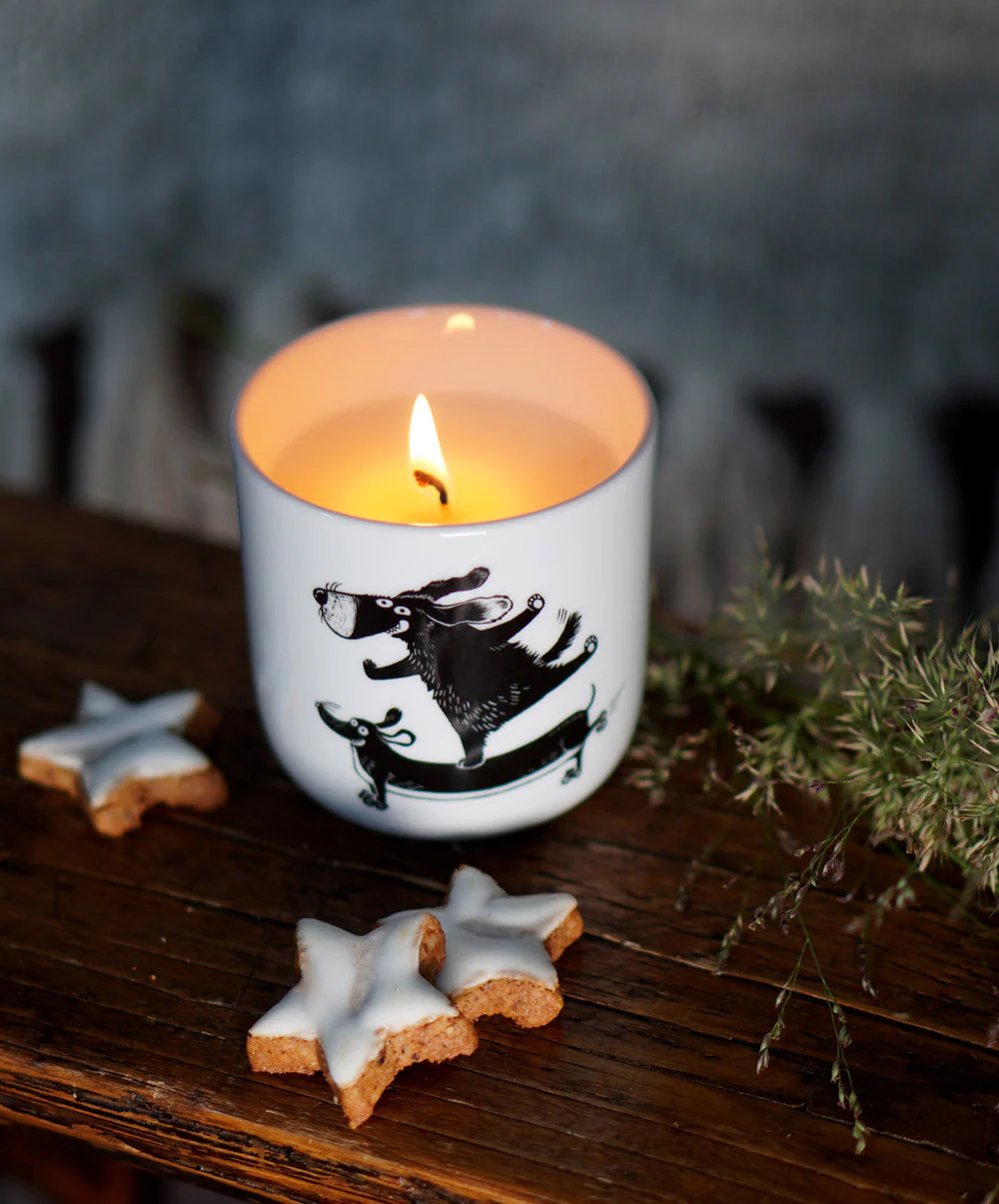 Voswald Duftkerze Becher Happy Dogs