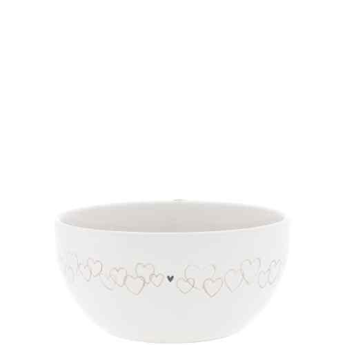 Bowl White / Natural hearts all around