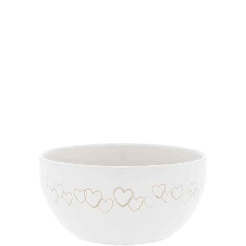 Bowl White / Natural hearts all around