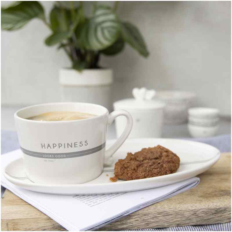 Untertasse White / Hello you grey