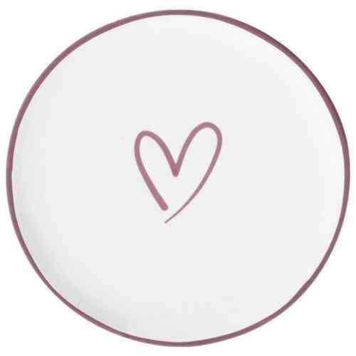 Mini Teller White Heart red Teebeutelablage