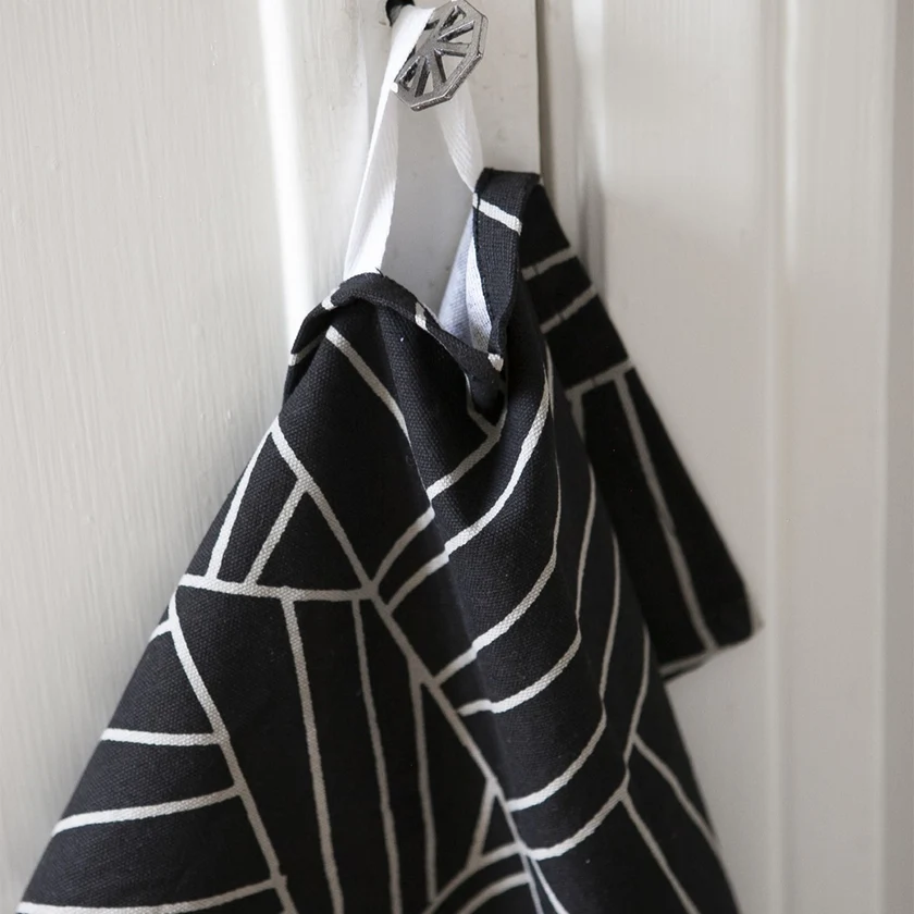 Küchenhandtuch Brunneby schwarz-beige