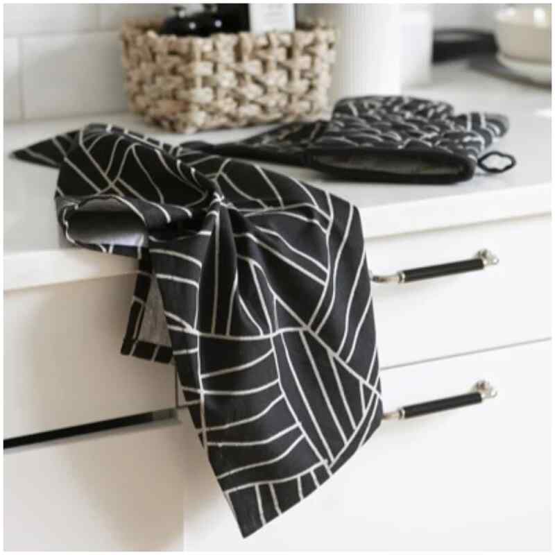 Küchenhandtuch Brunneby schwarz-beige