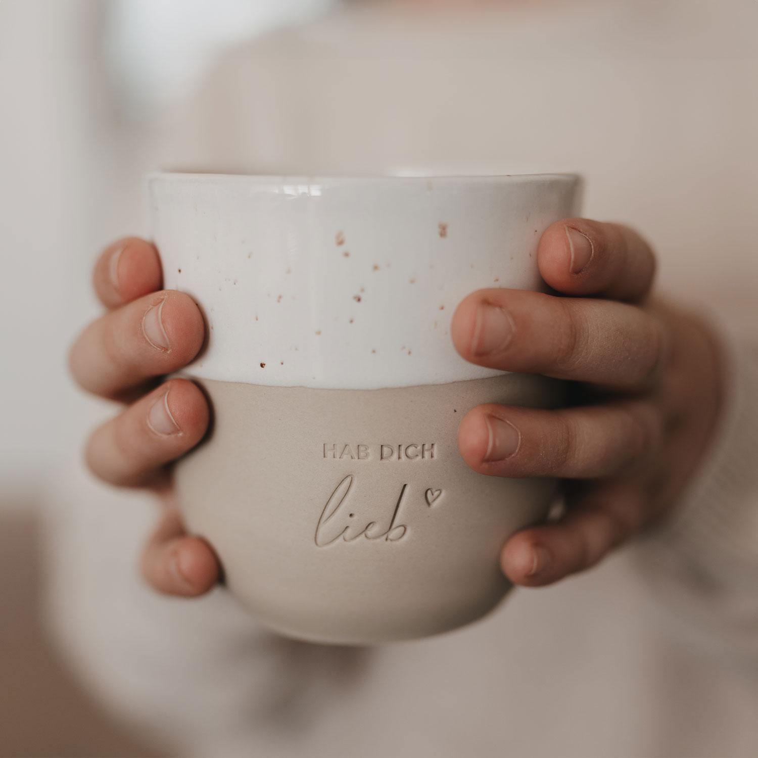 Eulenschnitt Becher Hab dich lieb - limitiert