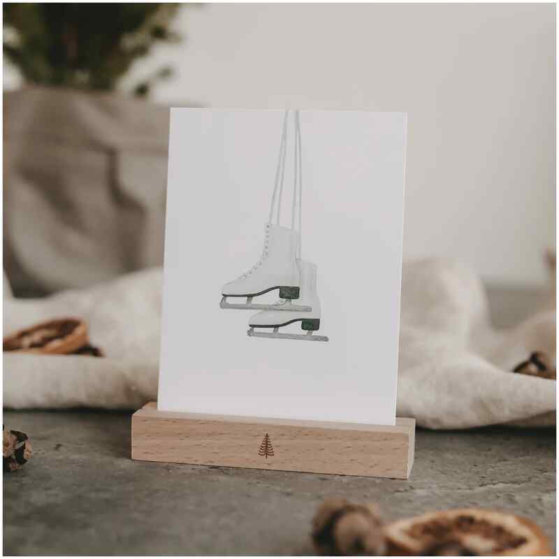 Aquarellkarte Ice Skates