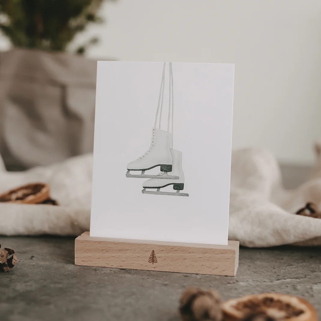 Aquarellkarte Ice Skates
