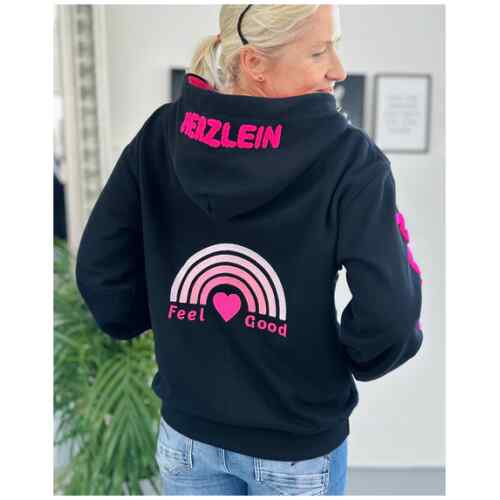 Herzlein Sweatjacke Feel Good Schwarz
