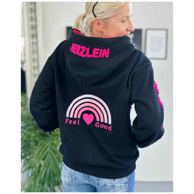Herzlein Sweatjacke Feel Good Schwarz
