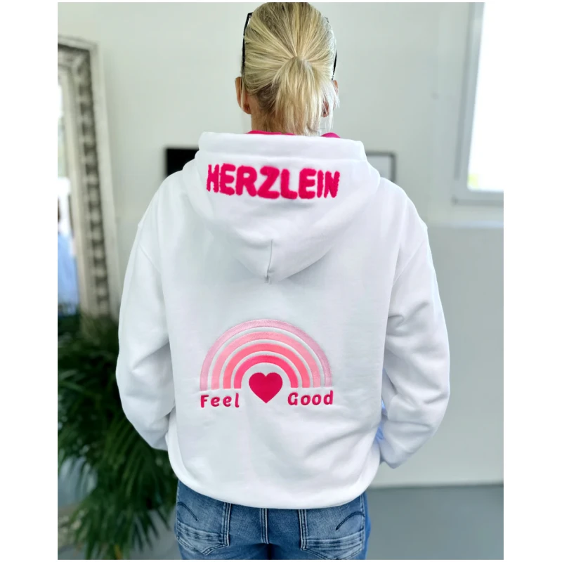 Herzlein Sweatjacke Feel Good Weiß