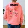 Herzlein Sweatjacke Love Hearts Coral