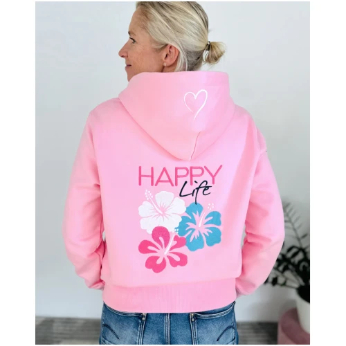 Herzlein Sweatjacke Happy Life Rosa