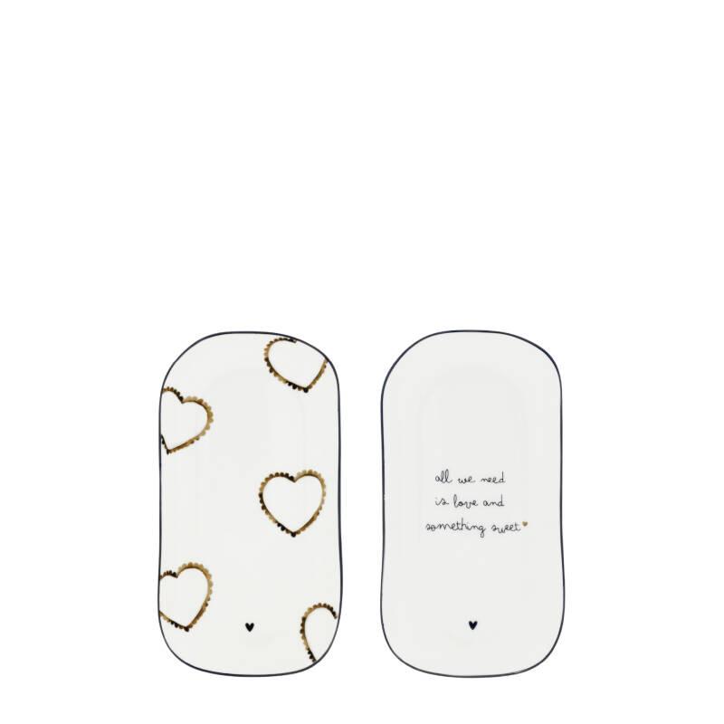 Bastion Teller Oval Plate White Brown 2 Sorten