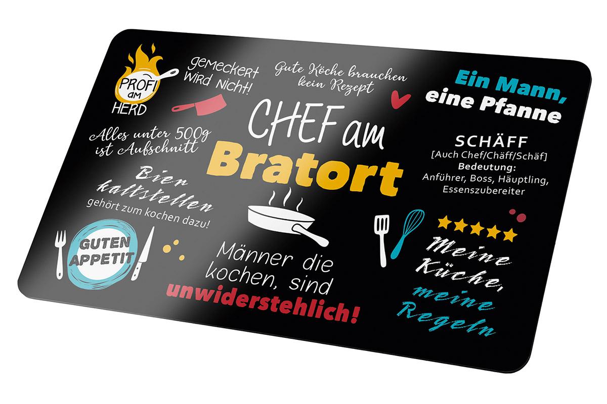 Brettchen rechteckig Chef am Bratort