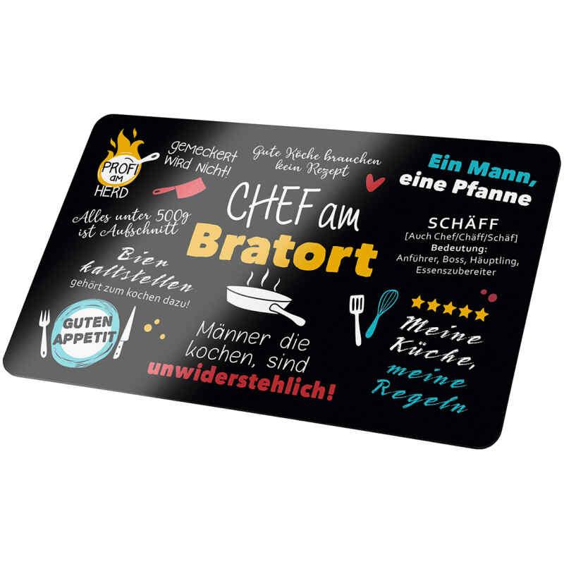 Brettchen rechteckig Chef am Bratort