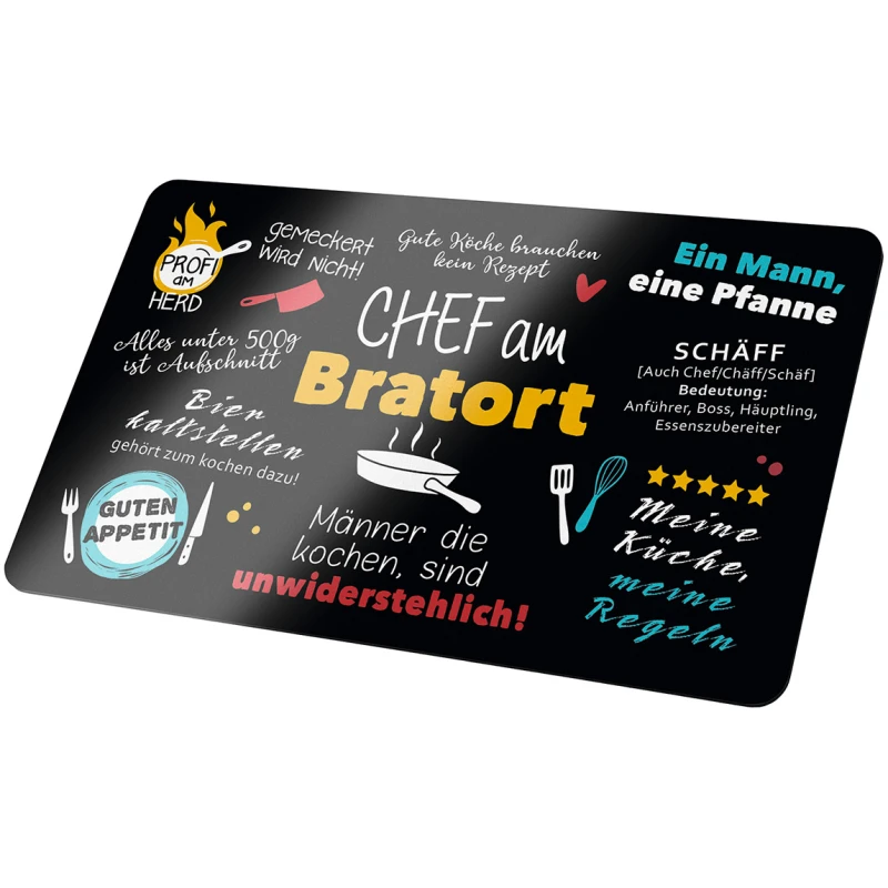 Brettchen rechteckig Chef am Bratort
