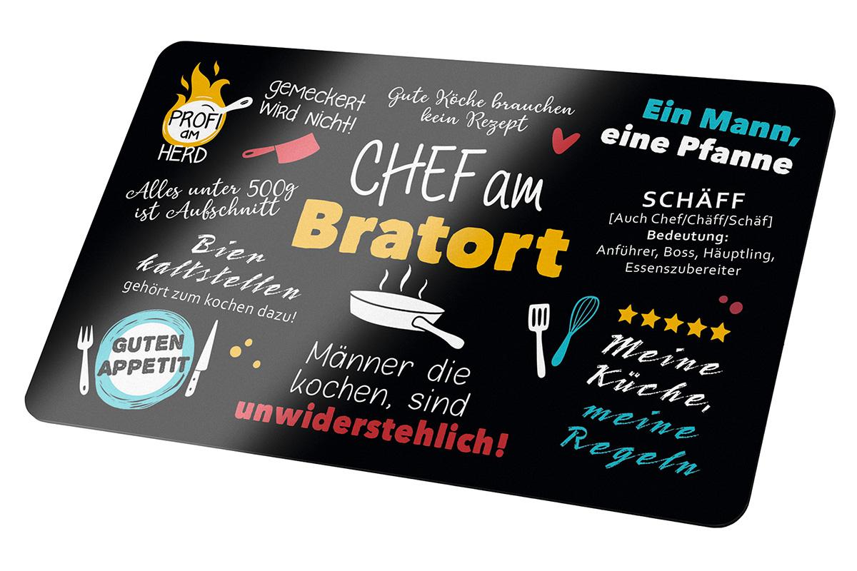 Brettchen rechteckig Chef am Bratort