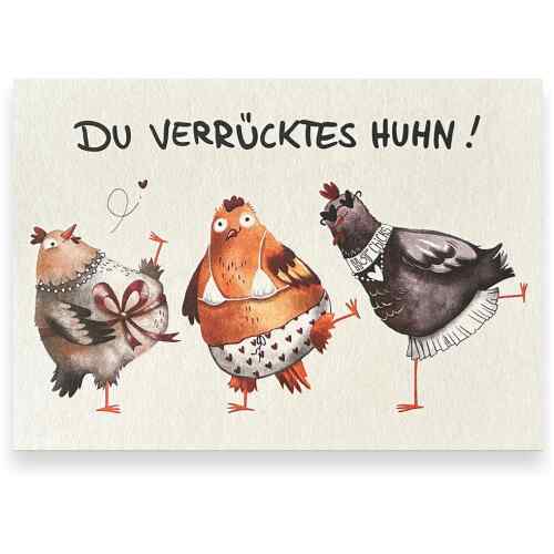 Voswald Postkarte Du verrücktes Huhn