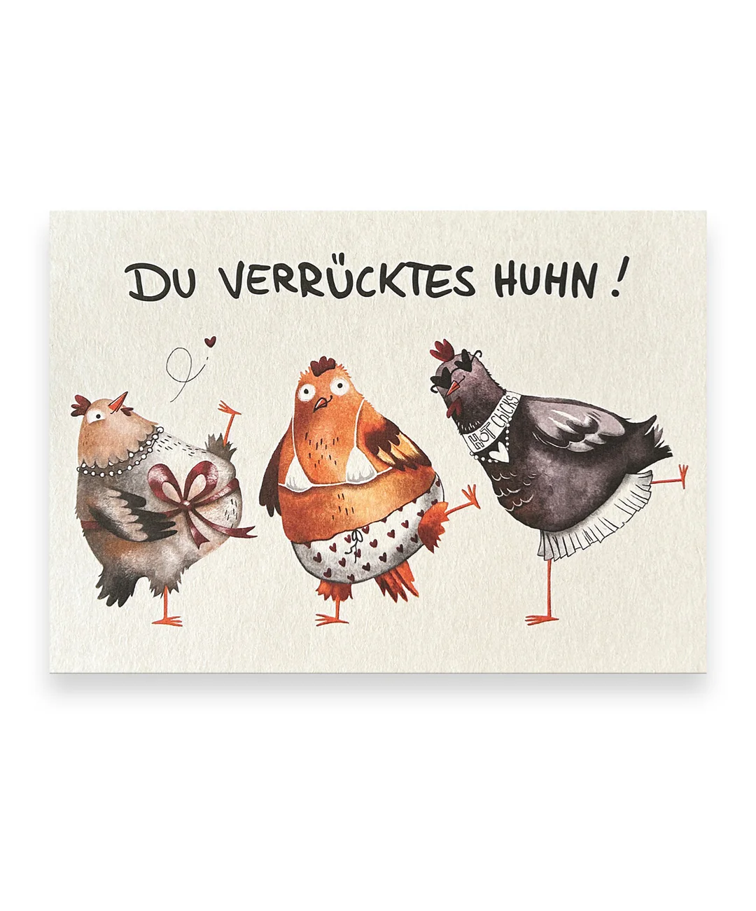Voswald Postkarte Du verrücktes Huhn