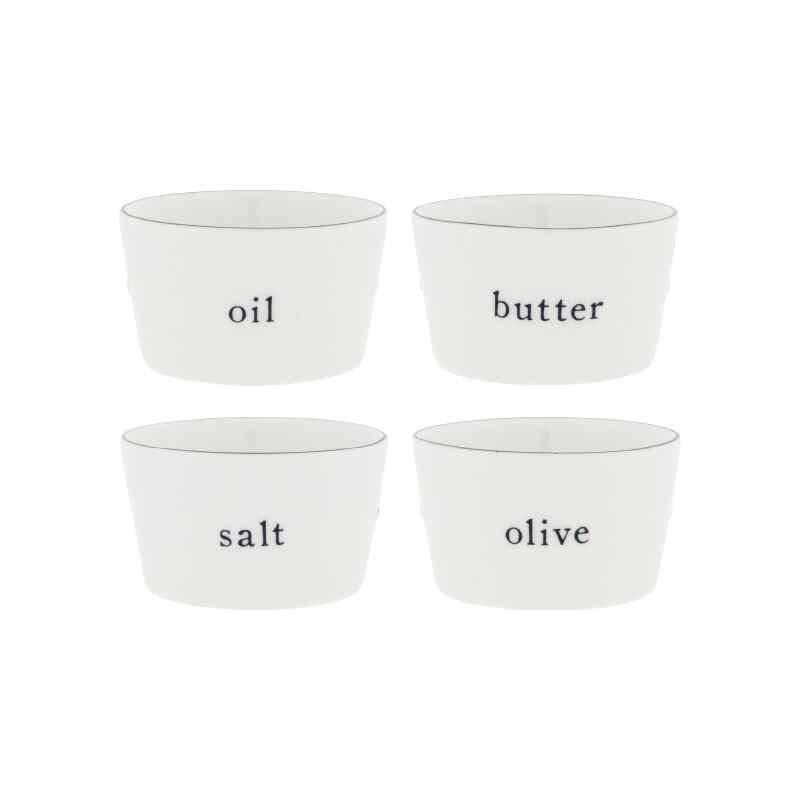 Bastion Collection Kleines Schüssel-Set Salz Butter Öl Olive