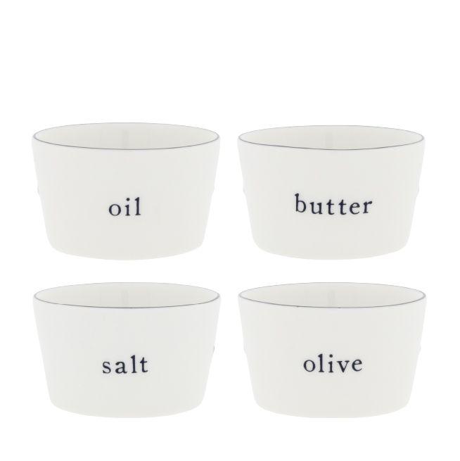 Bastion Collection Kleines Schüssel-Set Salz Butter Öl Olive