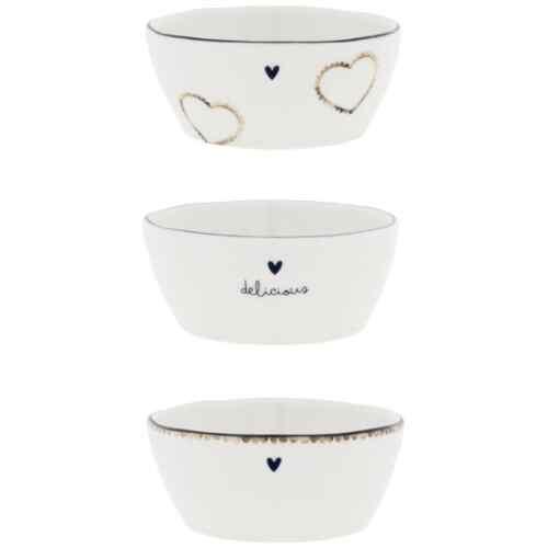 Schüssel klein White Brown Print 3 Sorten