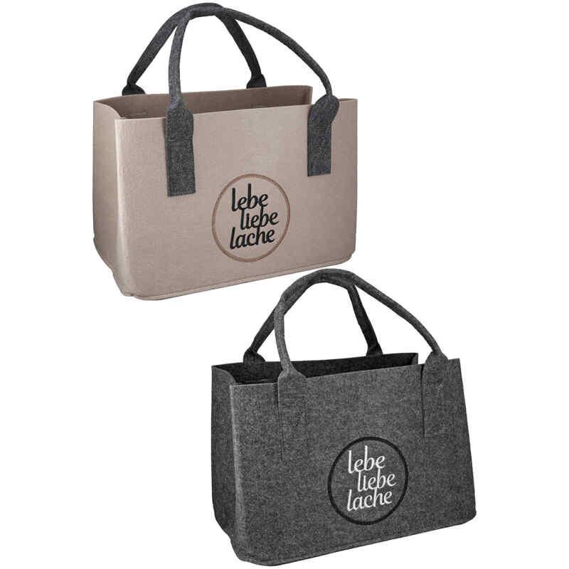 Tasche Lebe Liebe Lache beige - Immagine 2